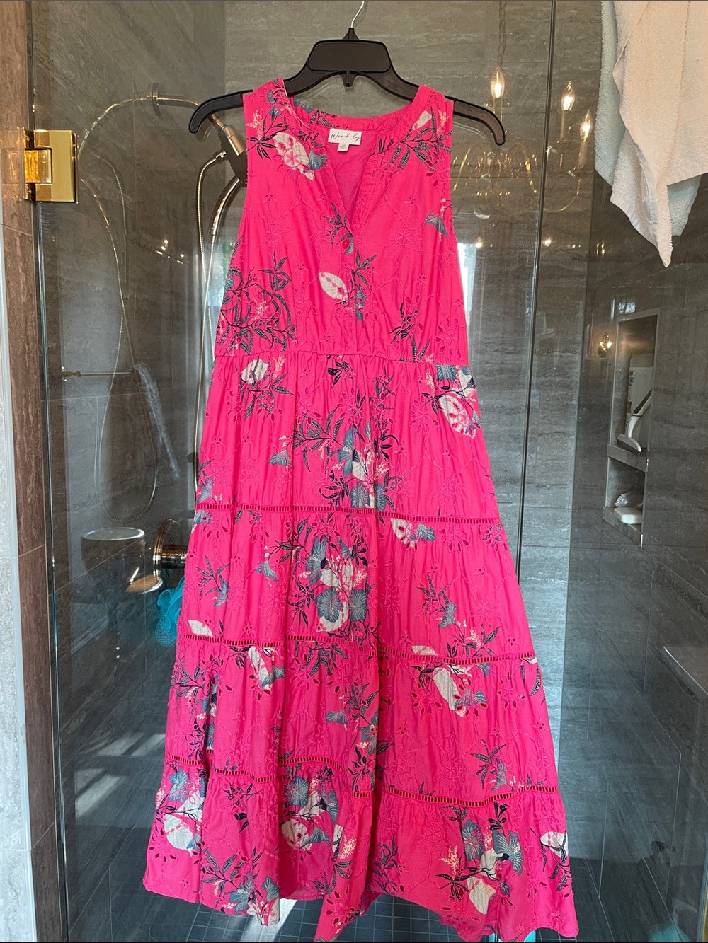 Wonderly fuscia Tiered Maxi Dress